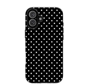 Black Polka Dot Anti - Drop Phone Case - Aesthetic Black and White,Suitable for Iphone17Pro Max ,17. 16Pro/15/14/13/12/11