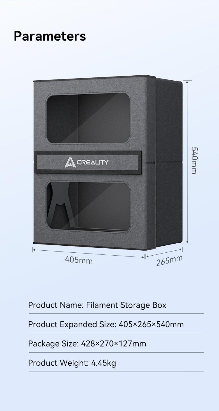 Creality Durable 3D Filament Storage Box with Lid, 10KG Capacity 3D Filament Dryer with Magnetic Closure, Waterproof