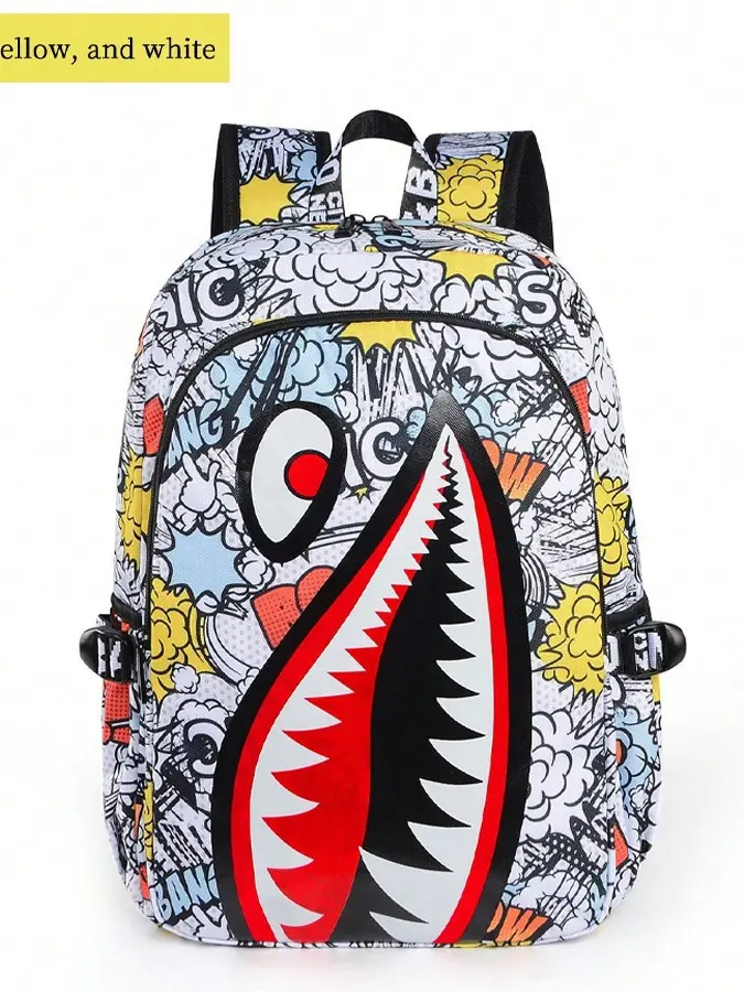 Sprayground Backpack Shark Camo Red Camo Backpacks 3D Print Travel Laptop Daypack Bookbag Fashion Durable for Men and Women