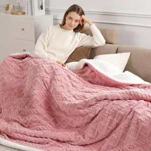 Twin Electric Heated Blanket 62''X84'' with 5 Heating Levels 10 Hours Auto Off, ETL&FCC Certified Dual Sherpa Washable for Home Office Bed Great Gift Pink