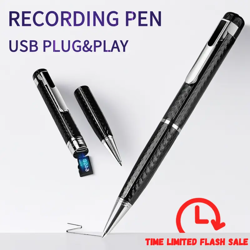 Smart Digital Pen, Refillable, Metal Body, Portable Compact Technology Gadget, Voice Activated Smartphone Recorder, Noise Reduction for Convenient Voice Audio Recording, USB High-Precision Interview Recording Device Button voice changer device