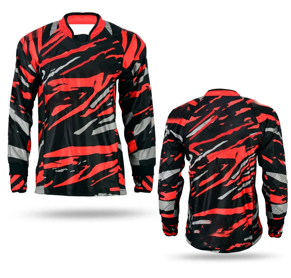 Galaxy High Quality Paintball Long Sleeve Padded Lightweight Jersey Red/Black - 1205