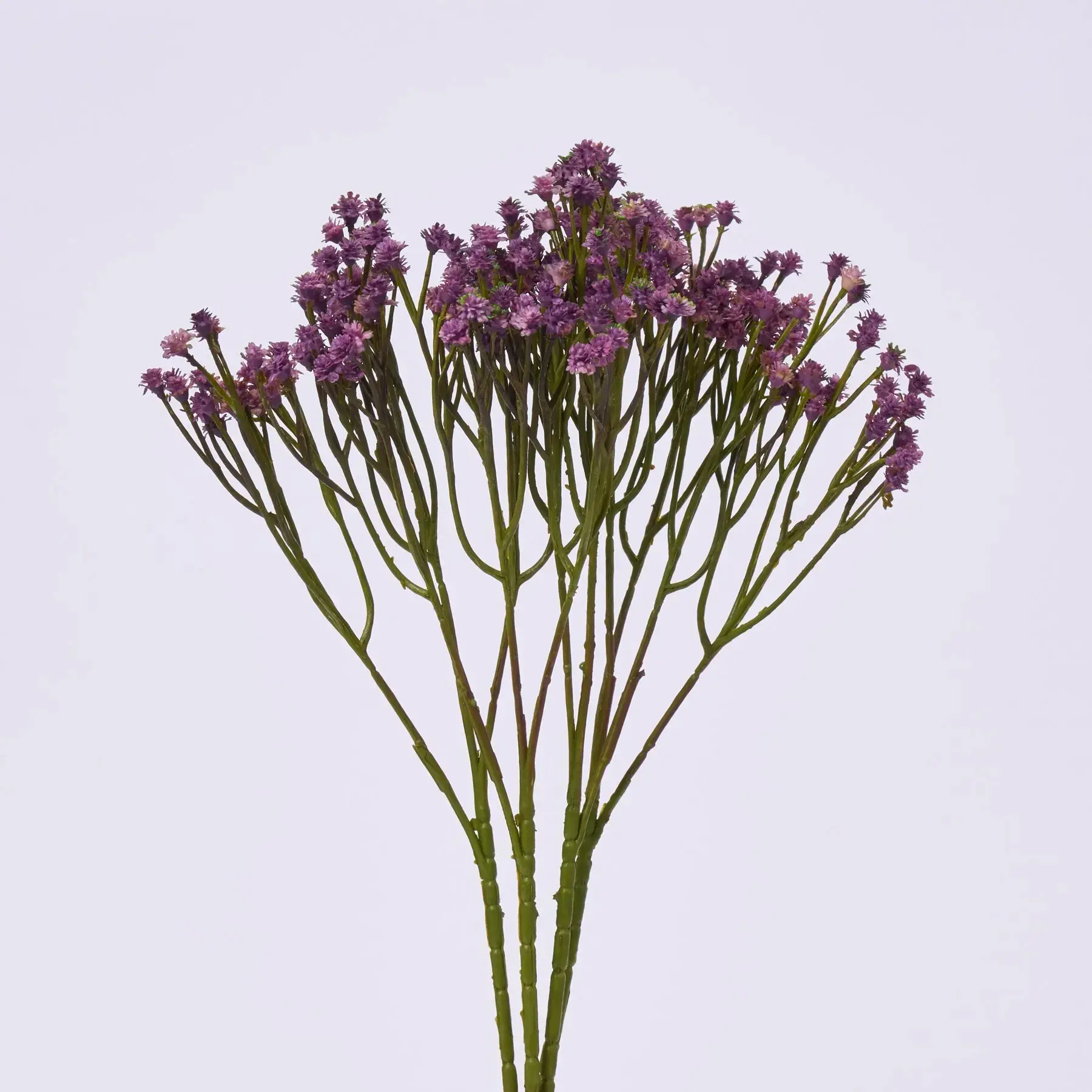 Plum Purple Faux Gypsophila Baby's Breath Bush, 15" Decorative Airy-Look Wired Bendable Stem Bouquet for Home Decor
