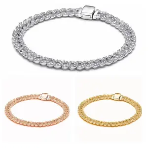 S925 sterling silver PAPAI Cuban chain bracelet fit for lady fashion charm bracelet popular gift for her