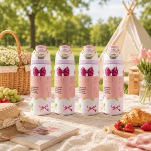 Owala 32oz Girlhood FreeSip Pink Bows Exclusive Bottle, Limited Edition Insulated Water Tumbler, Coquette Aesthetic Cup, Reusable Travel Mug, Gym Water Flask