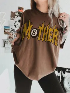 8 Ball Mother, Lucky Mama Shirt, Vintage Flames, Moto Aesthetic, Edgy Mom Tee, Grunge Streetwear, Rad Mom Gift, Comfort Colors 1717, Biker Mama, Trendy Graphic Shirt, 90s Aesthetic Mom.