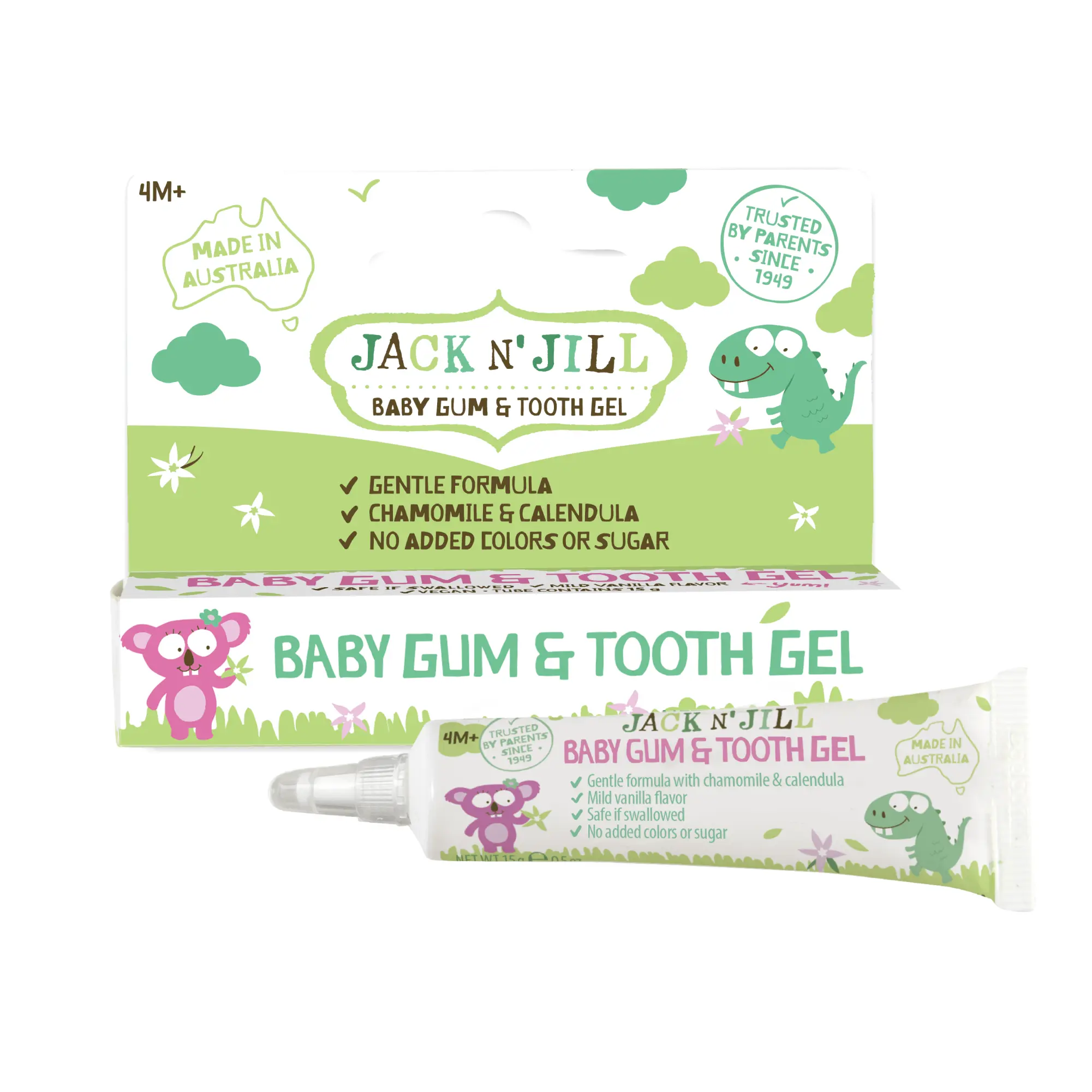 Jack N' Jill Natural Baby-Safe Teething Gel, Vanilla Chamomile Blend, Sugar-Free Soothing Care for Baby Gum & Tooth Care