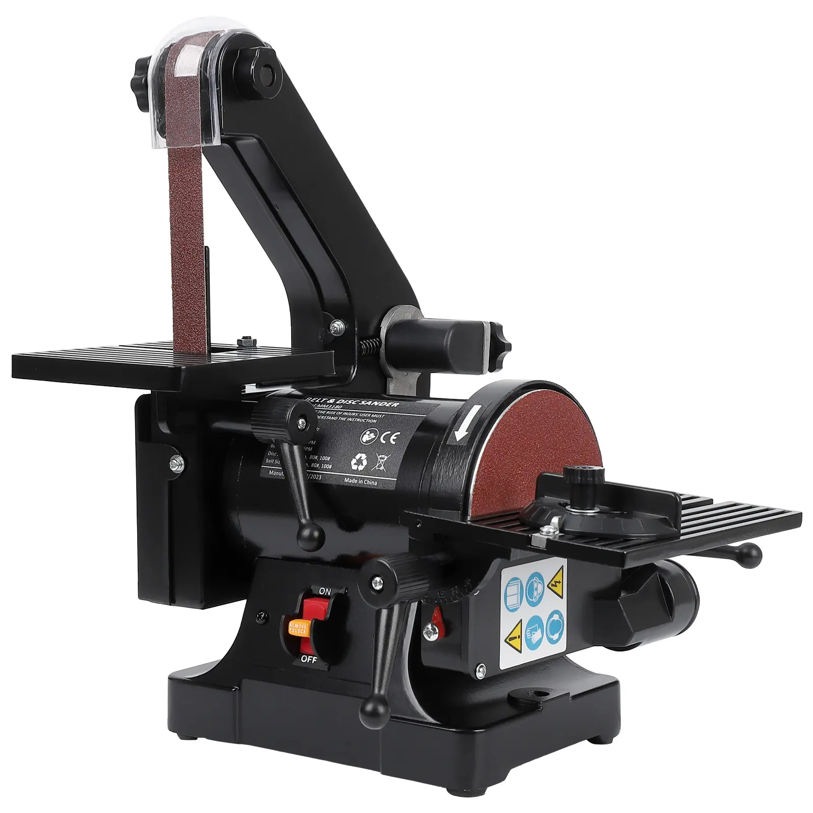 Garvee 2-in-1 Benchtop Belt & Disc Sander – 1x30" Belt, 5" Disc, 2.1A Motor – For Woodworking, Metalworking, Knife Sharpening – Includes 8x80 & 4x100 Grit Belts