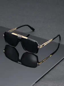 Men's Transparent Frame Aviator Sunglasses, Classic Metal Edges Design, Fashionable European Style Eyewear for Men, Trendy Beach Eyewear