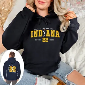 2Sides Vintage Retro Basketball T-Shirt - Indiana Women's Unisex Cotton Fit Womenswear Top - Streetwear, Comfort