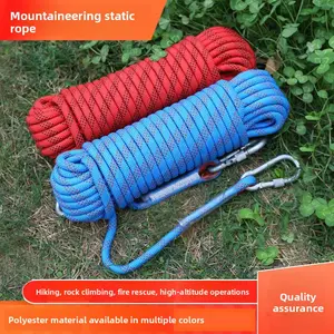 Outdoor climbing rope, rock climbing nylon safety rope, life-saving downhill static rope, climbing rescue escape rope