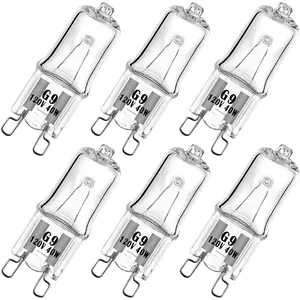 G9 Halogen Bulb 120V 40W T4 Type 2 Pin Base Dimmable 480LM 2700K Warm White (6 Pack)