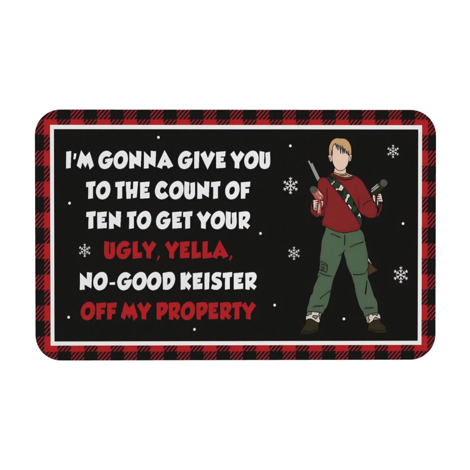 Funny Christmas Door Mat – Holiday Rubber Entrance Rug with Quote, Non-Slip & Durable Indoor Outdoor Welcome Mat For Home, Bathroom, Kitchen Decor