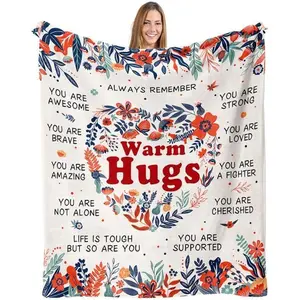 Get Well Gifts for Women After Surgery, Thinking of You/Cancer Care/Feel Better Gifts for Women, Hug Blanket, Inspirational Birthday Gift for Woman, Get Well Blankets, Comfort Throw Blanket 50"X60"