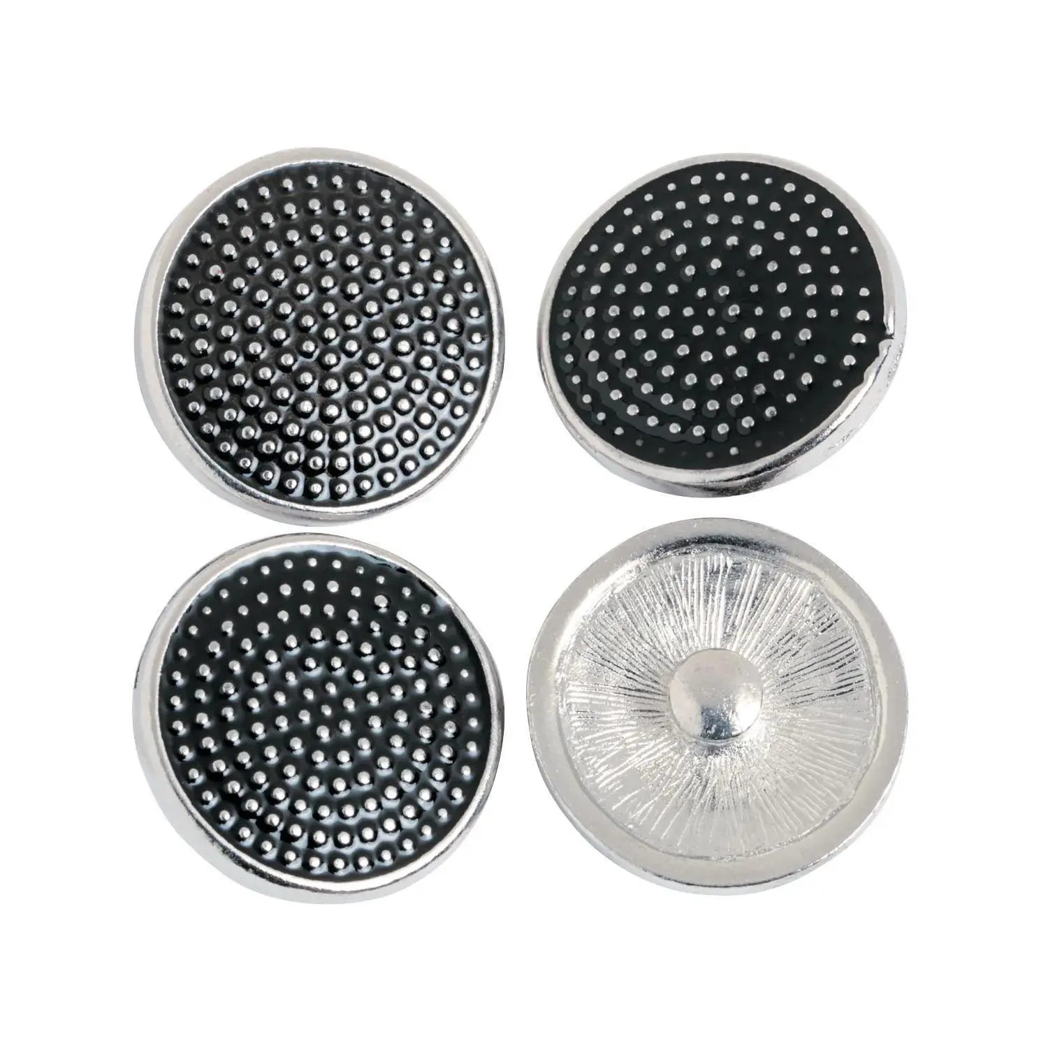 Jewelry DIY Round Snap Beads, 20mm Large Black Metallic Finish Beads - 12 Pc.
