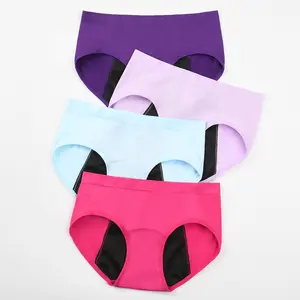Women's Heavy-Duty Leakproof Menstrual Underwear-High-Elasticity Seamless Breathable Period Panties with Multi-Color Options Absorbent No-Rinse Change, Triangle Cut & Mid-Rise