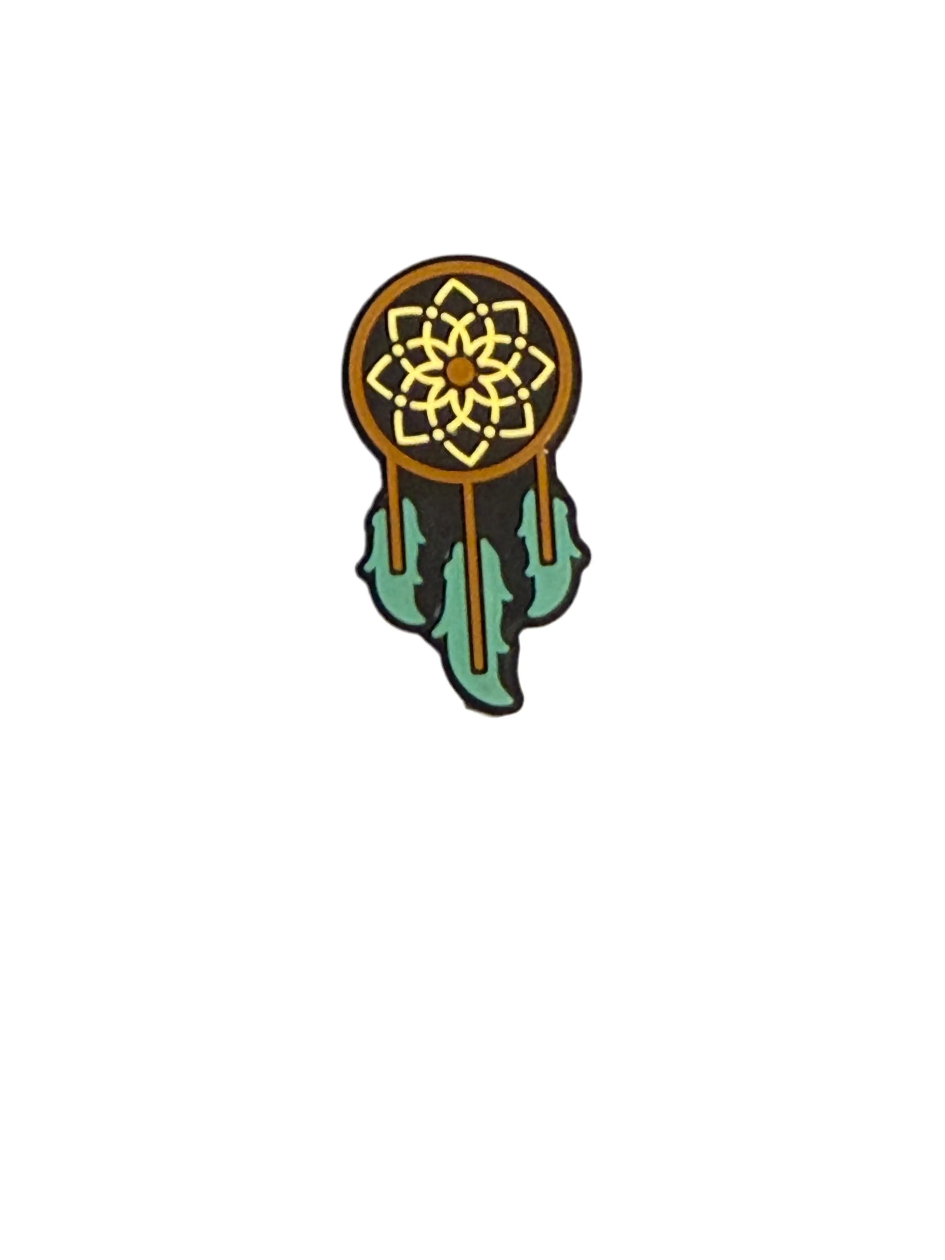 F/C11- (1)PC 1.2" Dreamcatcher W/Feathers Focal Bead for DIY Keychains, Wristlets, Cup Charms, Car Charms ETC