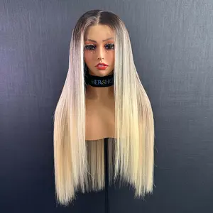HERSHOW Raw Hair 3.0 Upgraded Gradient with highlights Three-color gradient Brownish gray layering balayage wigs HD transparent Lace