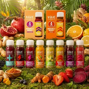 Vive Organic Turmeric Ginger Shot 2 oz, USDA Organic Wellness Drink for Immune Support, Echinacea and Black Pepper Blend, Multiple Flavor Choices Available