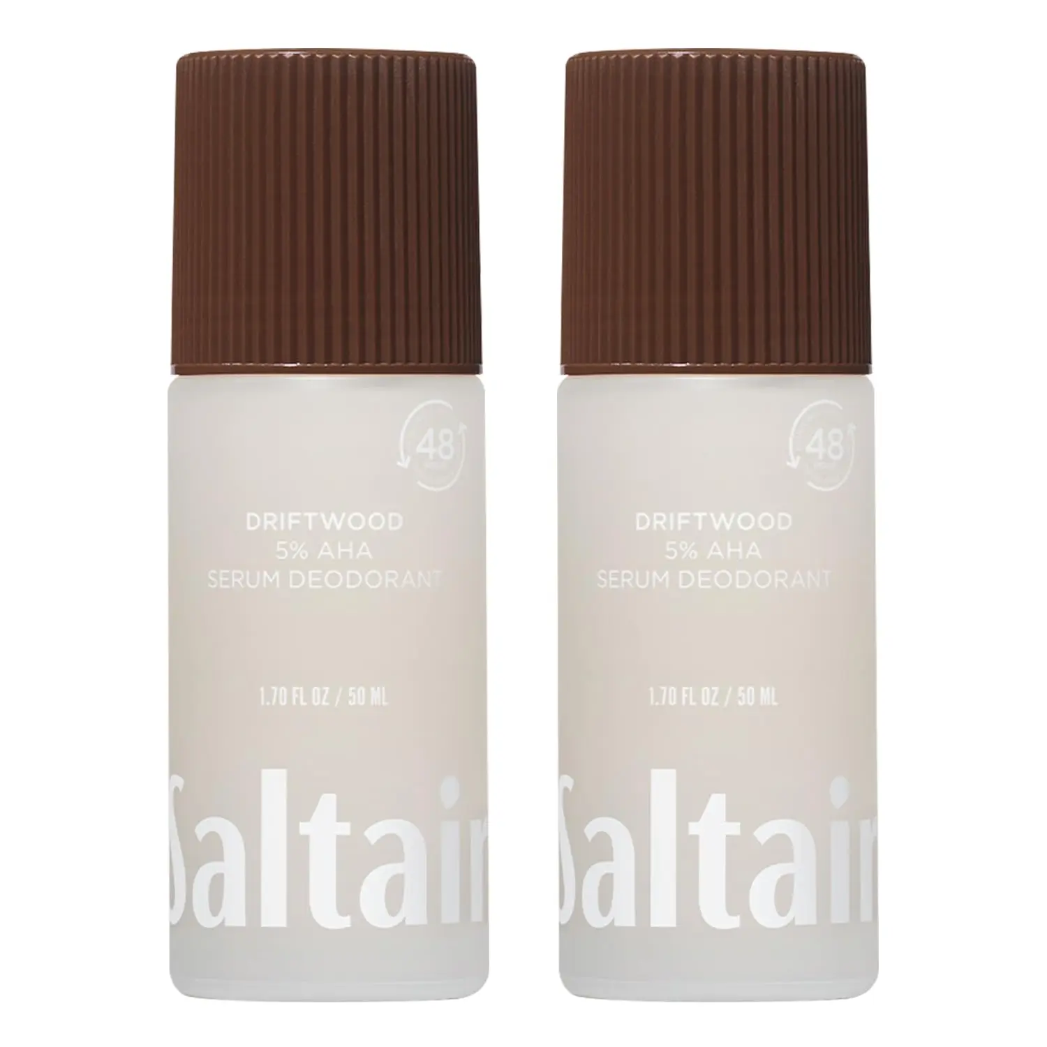 Saltair Serum Deodorant | 5% AHA Roll-On | Driftwood, 2 Pack, 3.4 fl oz