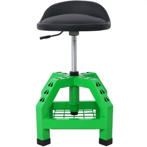 Hdmw Pneumatic 360 Degree Swivel Stool, Mechanics Rolling Creeper Seat, Heavy Duty Rolling Mechanics Stool, Shop Stool with Casters green