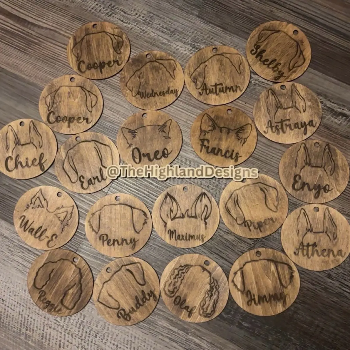 Custom Wood Dog Breed/Name Ornament - Personalized Pet Decoration Wooden Hanging Hangable