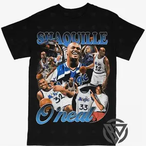 Shaquille O'neal T-shirt For Men Women, For Fans Unisex Casual Streetswear Top Shaq Orlando Magic NB4 Basketball (V2)