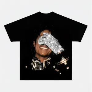 Men's Short-Sleeve Sports T-Shirt - Michael Jackson Glove Graphic, 90s Streetwear, Black Casual Summer Outfit, Guy's Gift