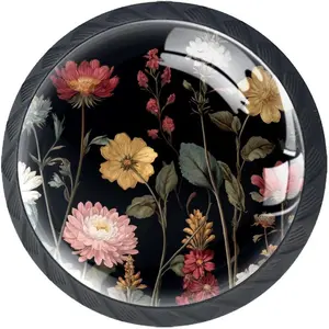 4 Pack Vintage Plants Flower (2) Kitchen Cabinet Knobs Drawer Knobs Door Dresser Handles for Personalized Gifts Great for Any Occasion