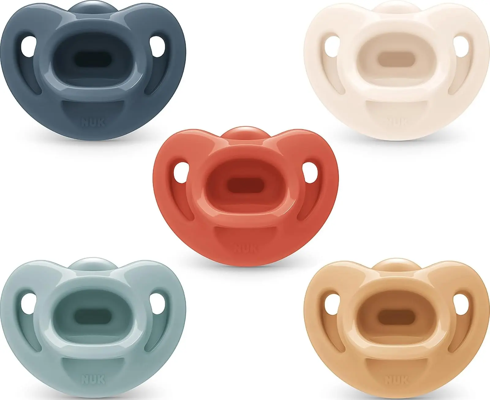 Timeless Comfy Pacifier | 100% Silicone, One-Piece Design | BPA-Free, Gentle on Babys Skin | 5-Pack, for 0-6M