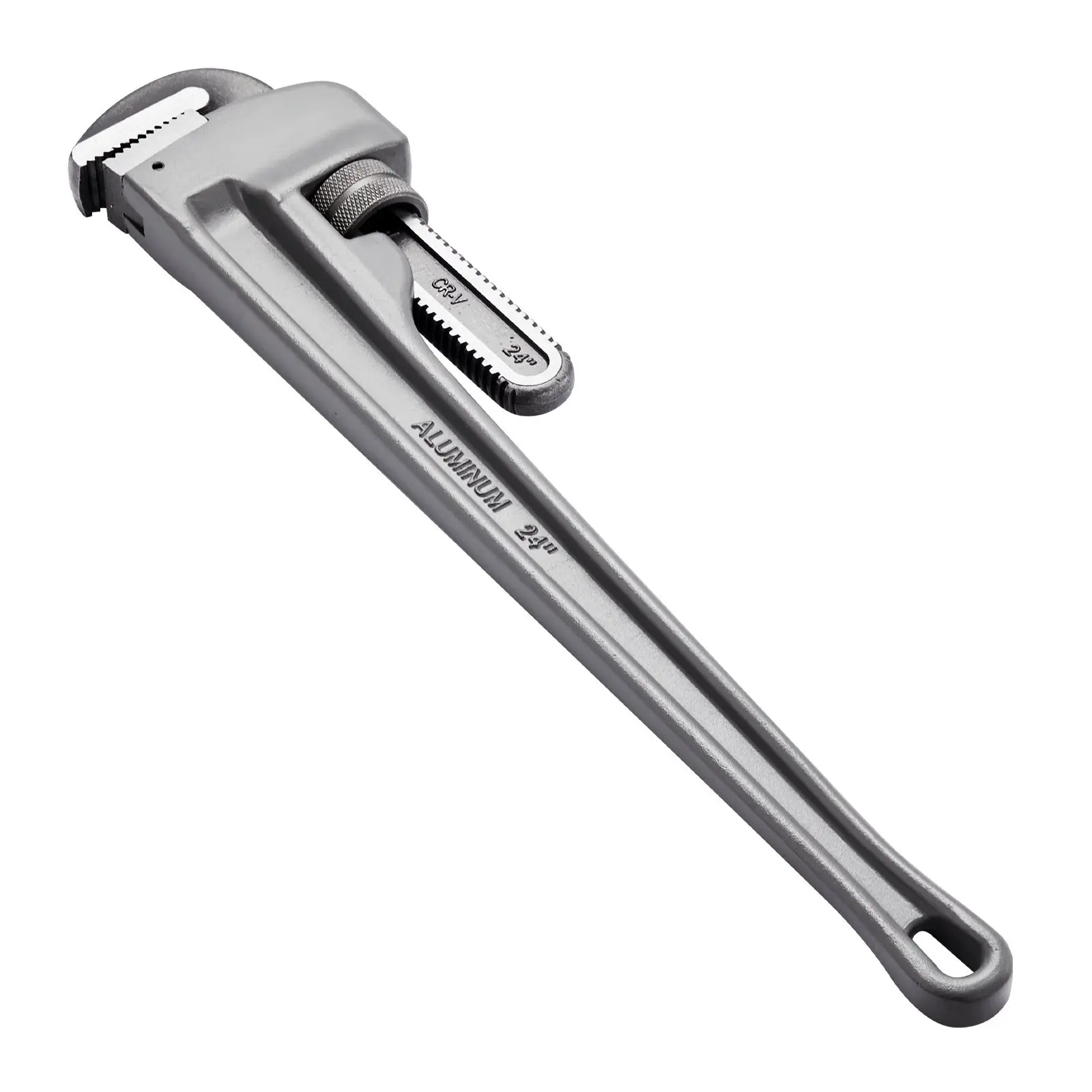 24-Inch Aluminum Pipe Wrench, Straight Adjustable Plumbing Wrench With High Strength Jaw And Ergonomic Handle, Portable Hangable Design For Water Pipes And Automotive Repairs Durable