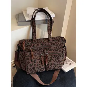 casual versatile, stylish retro texture, niche design double zipper woven shoulder bag, crossbody bags, suitable for daily travel, shopping, casual commuter bag