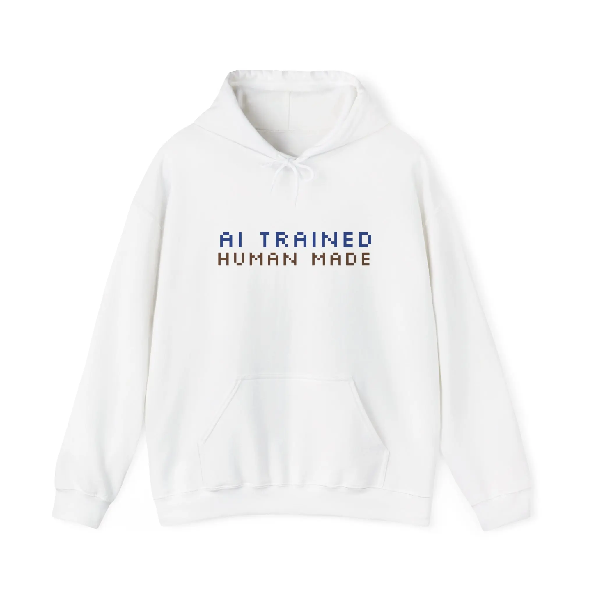 AI Trained, Human Made Hoodie - Tech-Inspired Unisex Cyberpunk Sweatshirt, Futuristic Fashion Gift for AI Enthusiasts, Premium Comfort,