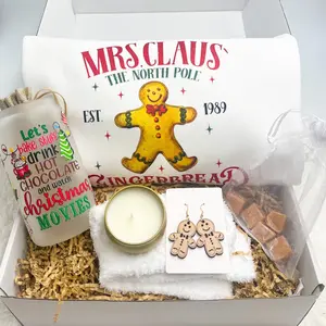 Christmas Gift Box Gingerbread Man Sweatshirt Gingerbread Cup Christmas Movies Tumbler Christmas Decor Holiday Earrings Christmas Care Package Friend Gift Box Sister Present Girlfriend Gift Box Holiday Accessories