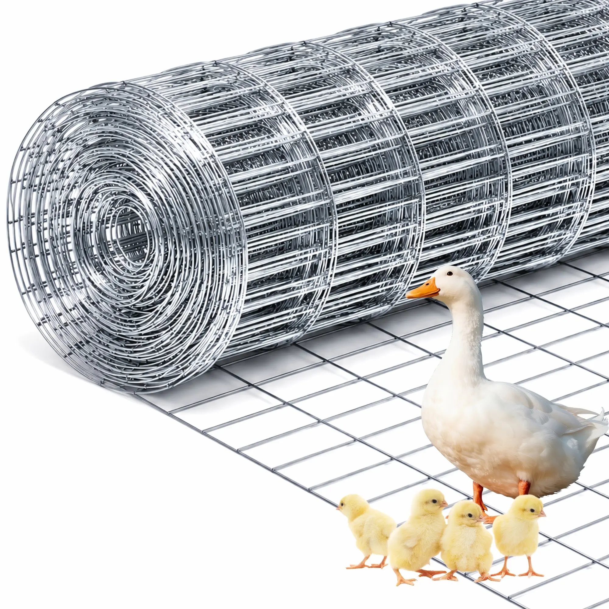 15GA Galvanized Welded Wire Mesh, Chicken Coop Wire Fence Wire Mesh, Cage Poultry Garden Plant Support Containment Fence.