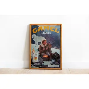 Camel "Pleasure to Burn" Poster, Retro Tobacco Advertisement Print, Nostalgic Wall Art for Home or Bar Decor UNFRAMED