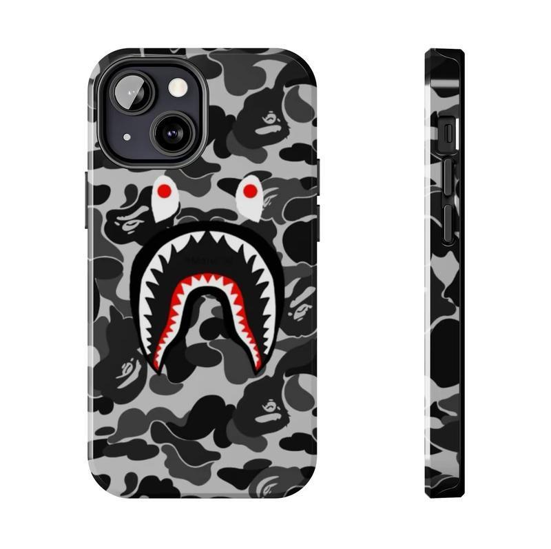 Shark Camo Collage Phone Case, Camo Shark For iPhone 16 15 14 13 12 11