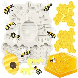 Bee Hive Queen Silicone Mold, 1 Count DIY Hand-fondant Chocolate Silicone Baking Mold, Baking Mold for Home Kitchen