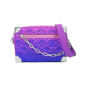 Pre-owned Louis Vuitton Calfskin Shoulder Bags Taurillon Illusion Mini Soft Trunk Bag