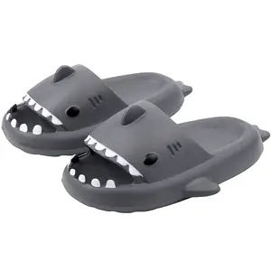 DIOLV Shark Cloud Slippers for Men and Women - Soft and Lightweight footwear Platform Sandals with Double Anti-Slip Design - Girl, Soft Walking Shoes Dance Decor Dark Grey Boy Slide Elegant
