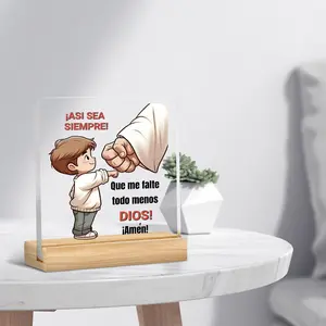 Christian Themed Wooden Sign, Jesus Loves You Desktop Ornament, Acrylic Desktop Decoration, Home Decor for Living Room Bedroom, Gift for Friend & Family, Creative Desktop Decoration, Decorative Plaque