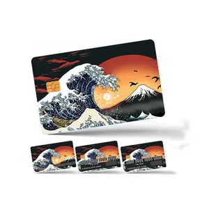 The Great Wave Pattern Credit Card Skin Sticker, Ultra-thin Waterproof & Anti-slip Card Sticker, Personalized Bank Card Decorative Sticker, Adhesive Stickers