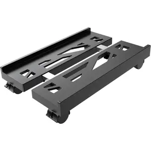 Adjustable Mobile CPU Stand, Ventilated Computer Tower Stand with 4 Caster Wheels Fits Most PC Tower, Under Desk CPU Holder PC Floor Cart Computer Riser for Students and Gamers (Black)