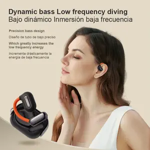Estemxia Open earbuds, Wireless Gaming Headphones,unique night light design, Bluetooth 5.4, IPX5 waterproof, bass, ergonomic earhook,HIFI Sound Quality Music Earbudsfor Gaming Travel Sports Audio Electronic Headset Black