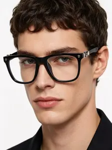 Unisex Square Frame Glasses, Fashionable and Versatile, Essential Accessory for Travel and Daily Use, Stylish Eyewear for Men and Women