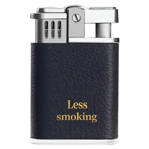 Elegant Leather-Wrapped Igniter, Solid Metal Body With Hand-Sewn Texture, Portable Windproof Design, Premium Ready Gift For Festival & Birthday, No fuel contained