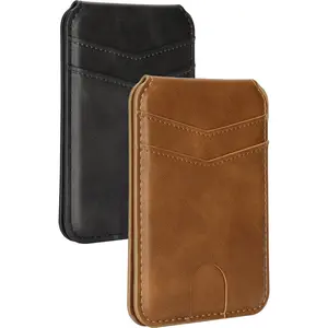 Nakedcellphone BiFold Magnetic Leather Flip Wallet RFID Credit Card ID Holder for iPhone (Compatible with MagSafe Case) - Holds 5 Cards