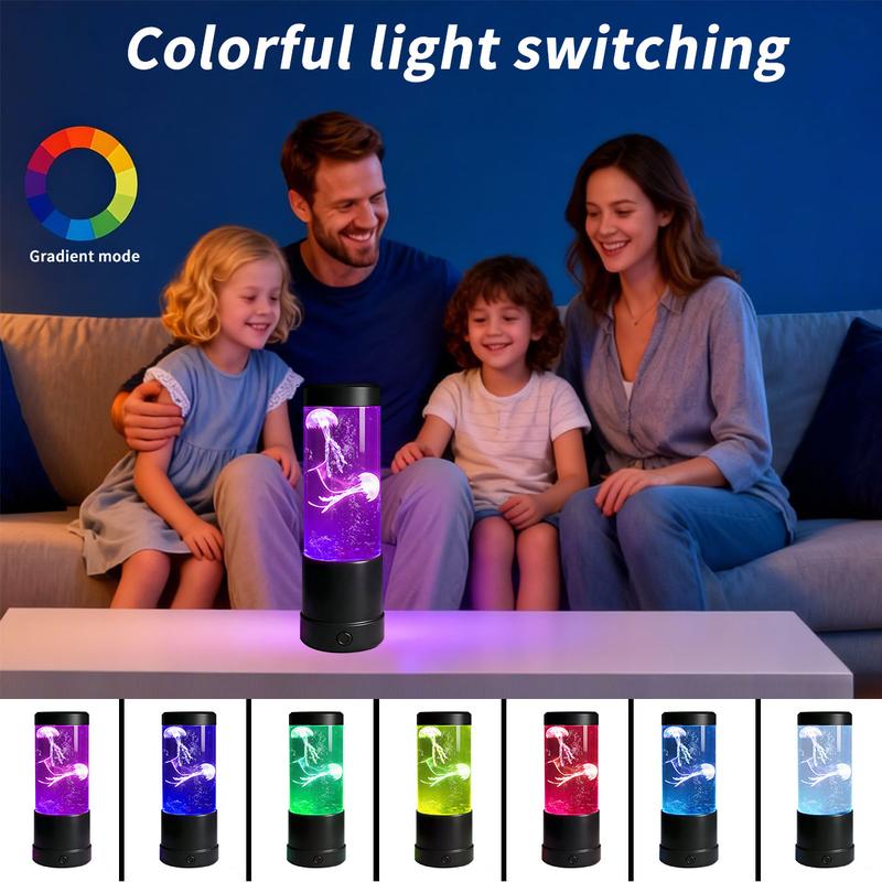 multi-purpose 7 color changing jellyfish lamp, decorative bedside night light, fantasy jellyfish mood lamp, suitable for home bedroom living room use, is an ideal gift for friends, lovers, bedroom decoration