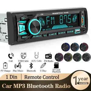 Universal Single-Disc Car Radio, 7-Color Backlight Ambient Light, Lossless Sound, Supports Fm/TF/USB/aux, Direct Upgrade for Old Cars