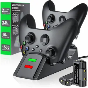 Controller Charger Station for Xbox one, 2 x 1200 Rechargeable Battery Pack for Xbox Series X|S/Xbox One/Xbox One S/X/Elite, Charging Station for Xbox one Controller
